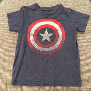 Marvel Navy Blue Graphic Tee - White Red Shield Logo Super Soft